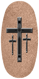 DASOV 517 BK SH BZ Black 3 Crosses Shimmer Bronze Background